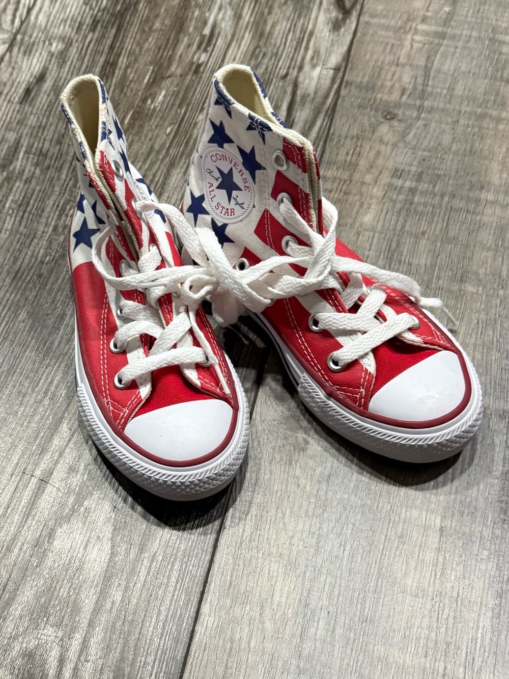 Converse Kids Red, White & Blue Star-Print High-Top Sneakers